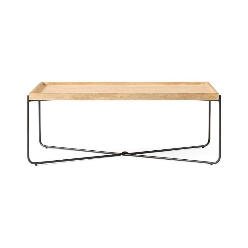 West Elm Willow Rectangular Coffee Table Mango Wood/Metal image number 0